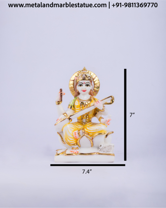 Maa Saraswati 7.4" X 7"